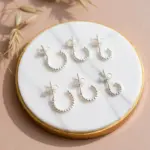 Três Brincos Argolas Clássicas Bolinhas Trio