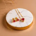 Conjunto Coração Rosa Rubi