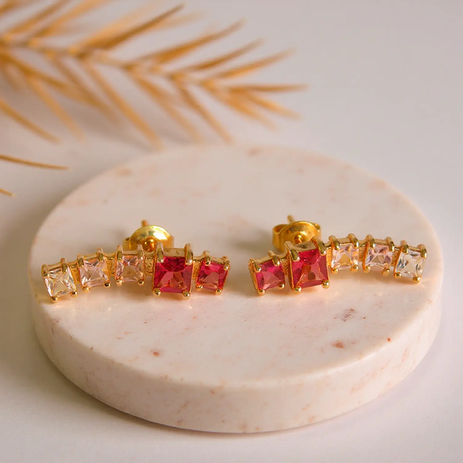 37 Brinco Ear Cuff Rosa - Imagem 1